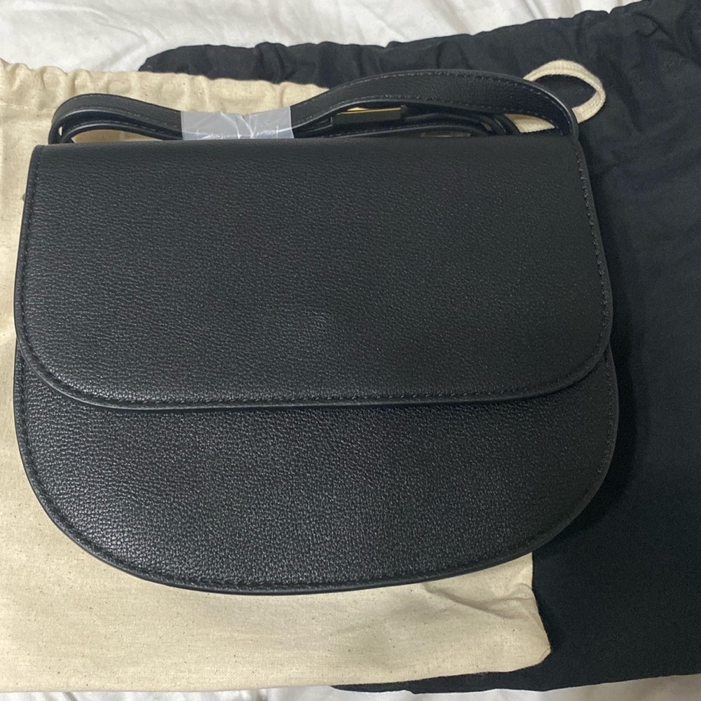 Quince Black vegan saddle bag